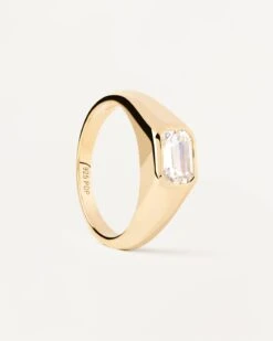 Octagon Shimmer Stamp Ring -Fashion Accessories 1 AN01 985 U