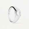 Octagon Shimmer Stamp Silver Ring