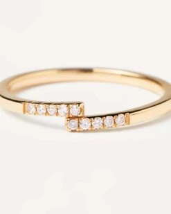 Diamonds And Gold Cross Ring