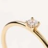 Diamonds And Gold Solitaire Mini Ring