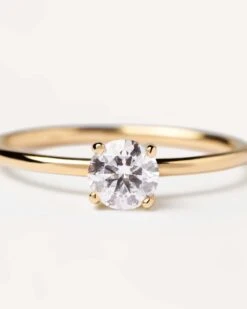 Diamonds And Gold Solitaire Supreme Ring