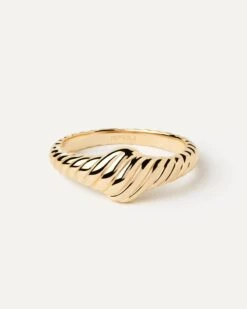 Gold Vicky Stamp Ring -Fashion Accessories 1 AN05 A84 alt2