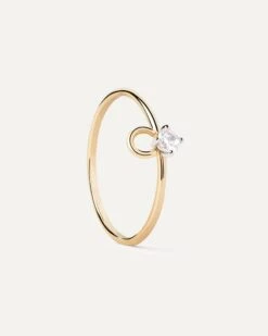 Diamond And Gold Ari Solitary Ring