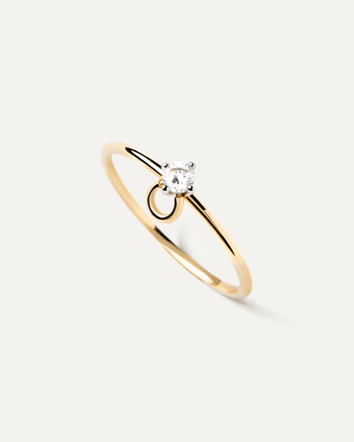 Diamond And Gold Ari Solitary Ring 8 Diamond And Gold Ari Solitary Ring - Image 8