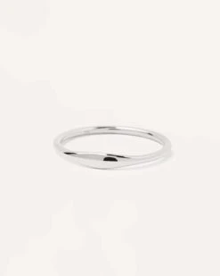 White Gold Wave Ring