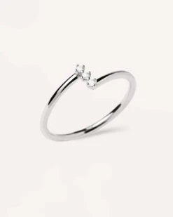 Diamonds And White Gold Balance Ring