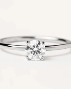 Diamonds And White Gold Solitaire Supreme Ring