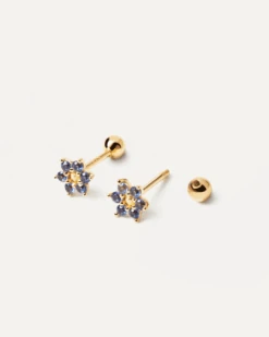 Indigo Peony Earrings