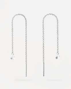 Waterfall Drop Silver Earrings 13 Waterfall Drop Silver Earrings -Fashion Accessories 1 AR02 876 U alt1