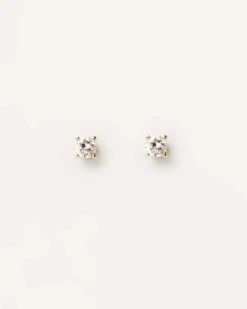 Diamonds And Gold Solitaire Studs -Fashion Accessories 1 AR05 002 U alt1