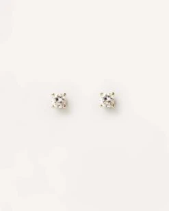 Diamonds And Gold Solitaire Studs