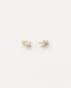 Diamonds And Gold Solitaire Duo Studs 13 Diamonds And Gold Solitaire Duo Studs -Fashion Accessories 1 AR05 005 U