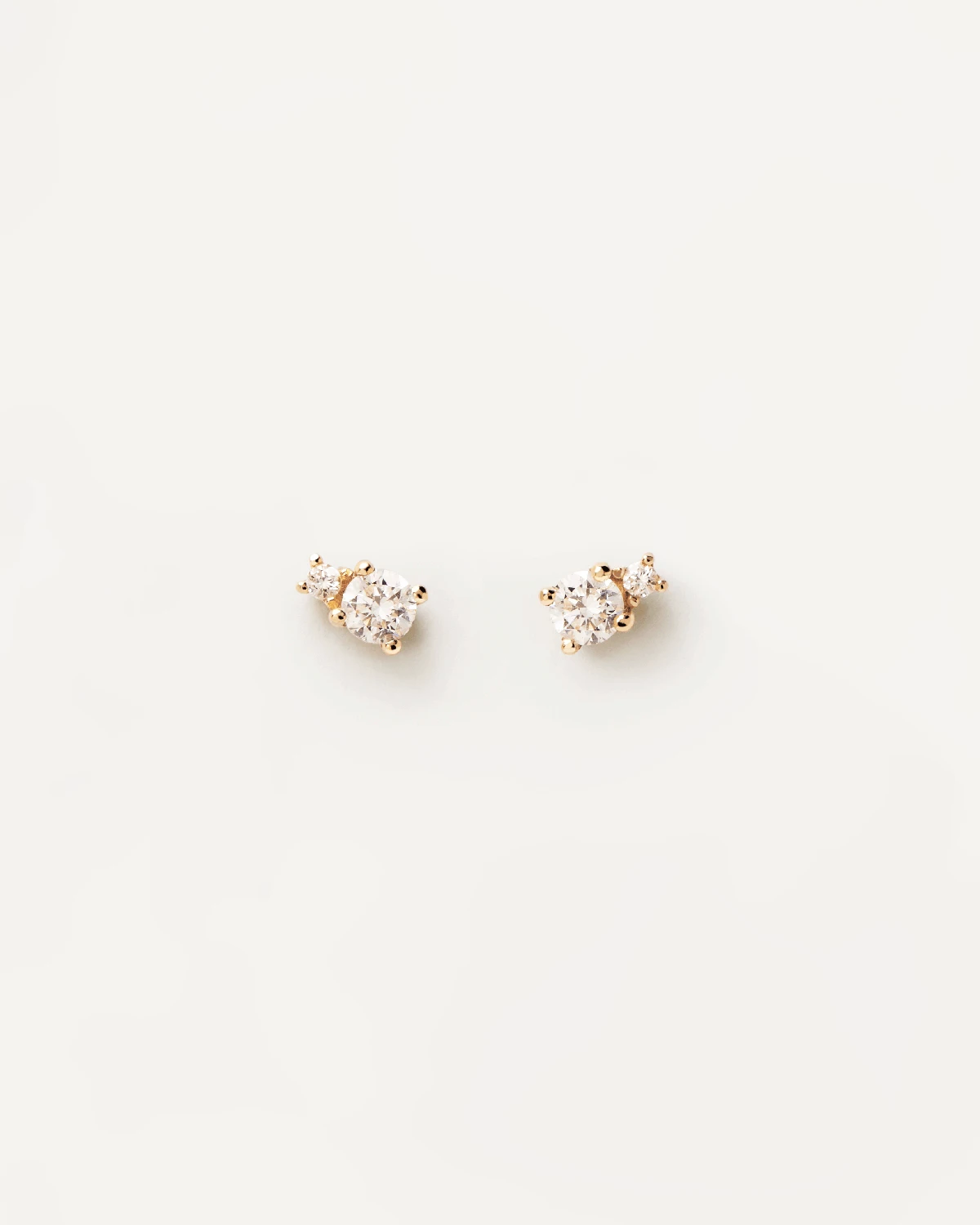 Diamonds And Gold Solitaire Duo Studs 7 Diamonds And Gold Solitaire Duo Studs - Image 7