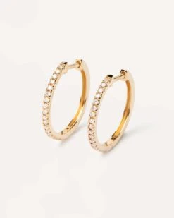 Diamonds And Gold Eternity Medium Hoops