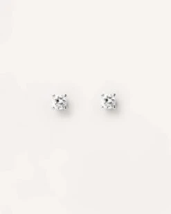 Diamonds And White Gold Solitaire Studs