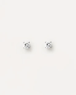 Diamonds And White Gold Solitaire Studs -Fashion Accessories 1 AR06 002 U alt1