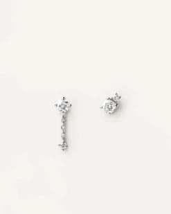 Diamonds And White Gold Asymetric Studs -Fashion Accessories 1 AR06 004