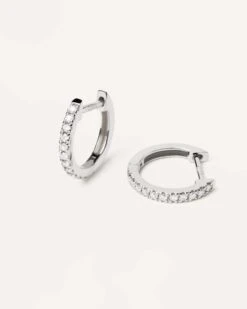 Diamonds And White Gold Eternity Mini Hoops
