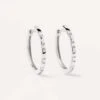 Diamonds And White Gold Frosty Hoops