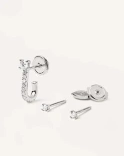 Diamonds And White Gold Eternity Earrings Set -Fashion Accessories 1 BU06 001 U alt2 scaled