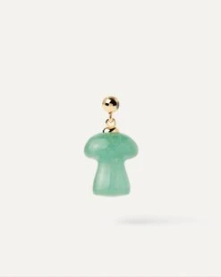 Green Aventurine Mushroom Charm