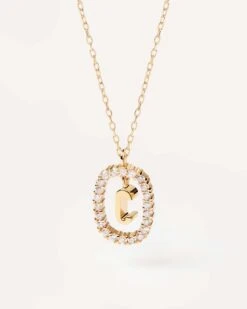 Diamonds And Gold Letter C Necklace