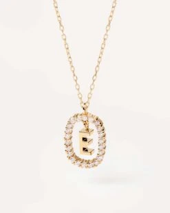 Diamonds And Gold Letter E Necklace 19 Diamonds And Gold Letter E Necklace -Fashion Accessories 1 CO05 010 U alt1