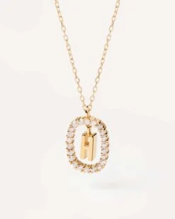 Diamonds And Gold Letter H Necklace