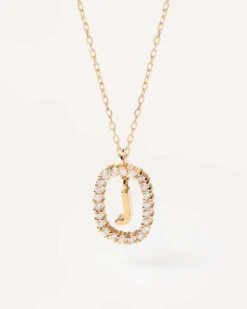 Diamonds And Gold Letter J Necklace