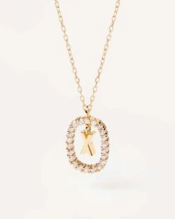 Fashion Accessories 20 Diamonds And Gold Letter X Necklace