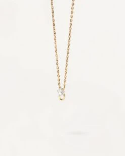 Diamond And Gold Ari Solitary Necklace