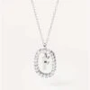 Diamonds And White Gold Letter F Necklace