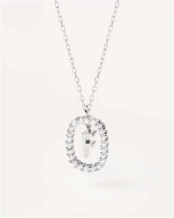 Diamonds And White Gold Letter F Necklace