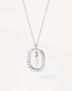 Diamonds And White Gold Letter I Necklace -Fashion Accessories 1 CO06 014 U alt1