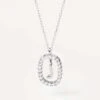 Diamonds And White Gold Letter J Necklace