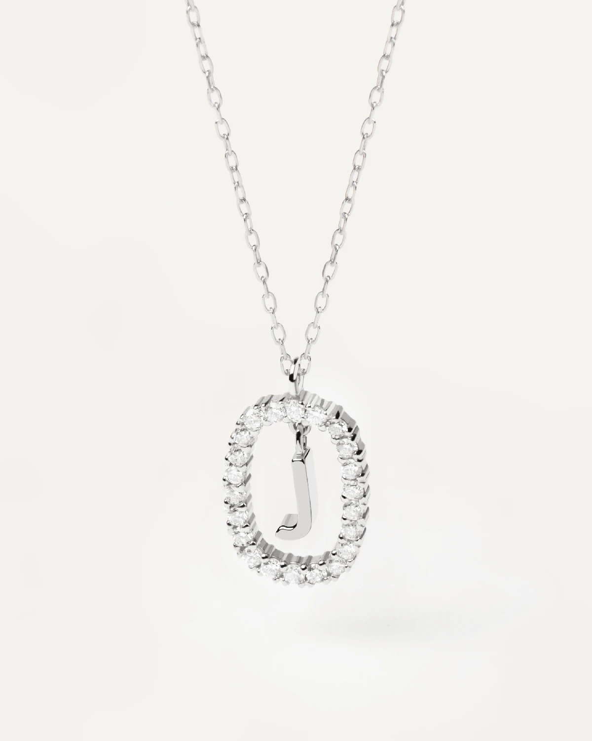 Diamonds And White Gold Letter J Necklace 9 Diamonds And White Gold Letter J Necklace - Image 9