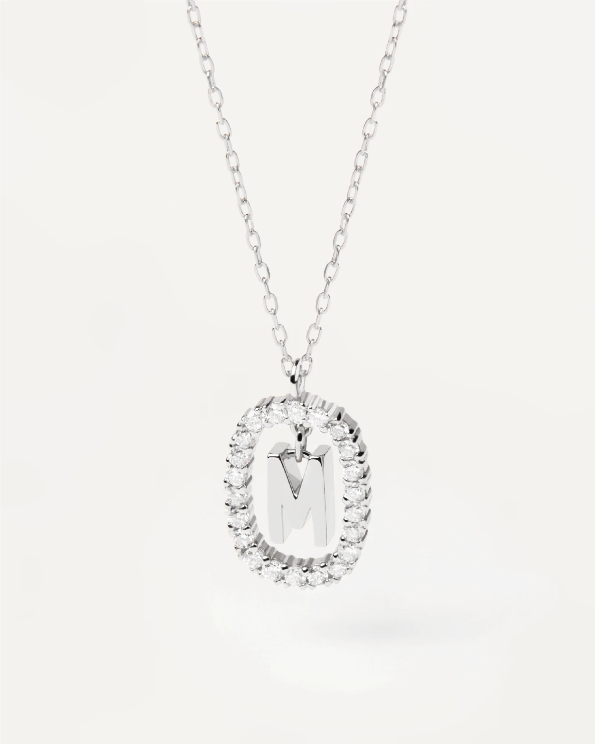 Diamonds And White Gold Letter M Necklace 11 Diamonds And White Gold Letter M Necklace - Image 11