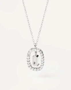 Diamonds And White Gold Letter Q Necklace