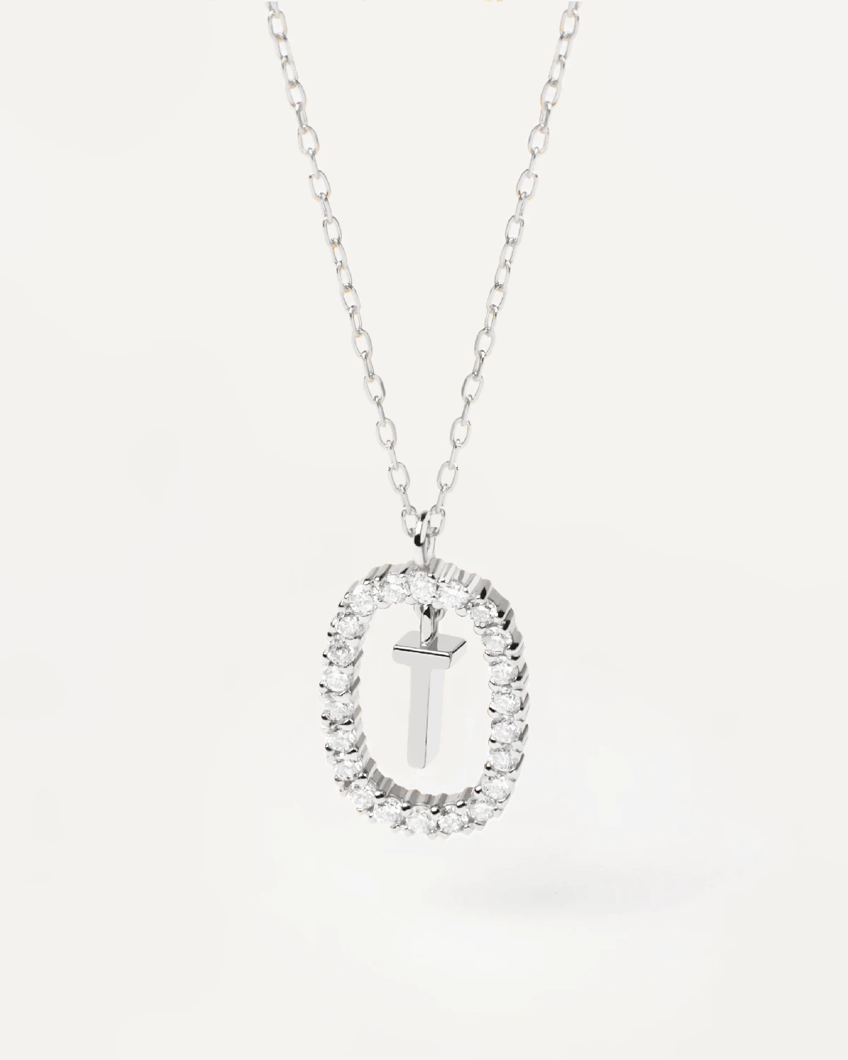 Diamonds And White Gold Letter T Necklace 9 Diamonds And White Gold Letter T Necklace - Image 9