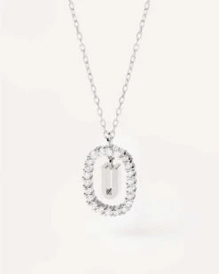 Diamonds And White Gold Letter U Necklace 17 Diamonds And White Gold Letter U Necklace -Fashion Accessories 1 CO06 026 U alt1