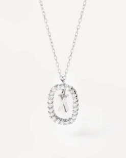 Diamonds And White Gold Letter X Necklace 17 Diamonds And White Gold Letter X Necklace -Fashion Accessories 1 CO06 029 U alt1