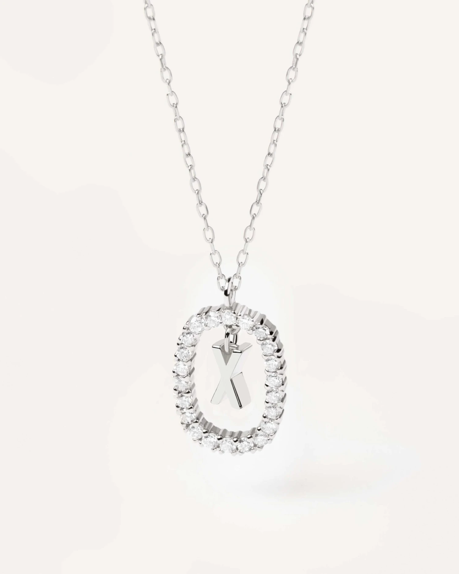Diamonds And White Gold Letter X Necklace 1 Diamonds And White Gold Letter X Necklace