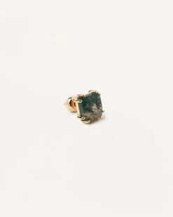 Suki Moss Agate Single Earring -Fashion Accessories 1 PG01 656 U alt1