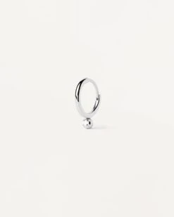 Tide Silver Single Hoop Earring -Fashion Accessories 1 PG02 028 U