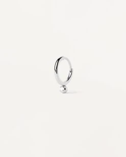 Tide Silver Single Hoop Earring