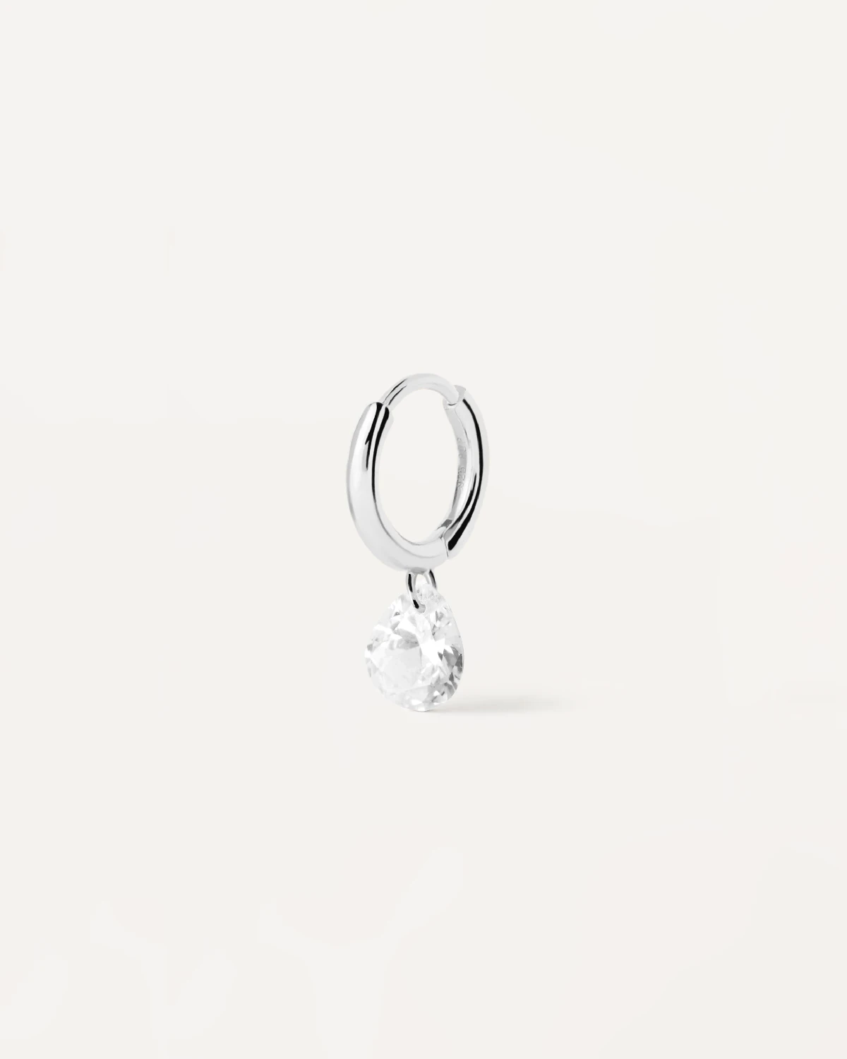 Aqua Silver Single Hoop Earring 7 Aqua Silver Single Hoop Earring - Image 7