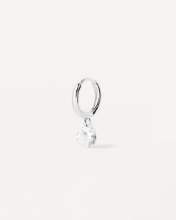 Aqua Silver Single Hoop Earring