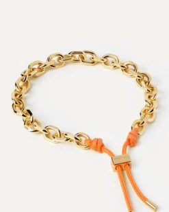 Tangerine Essential Rope And Chain Bracelet