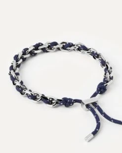 Midnight Rope And Chain Silver Bracelet