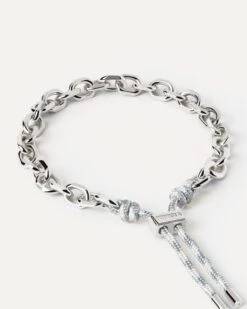 Sky Essential Rope And Chain Silver Bracelet